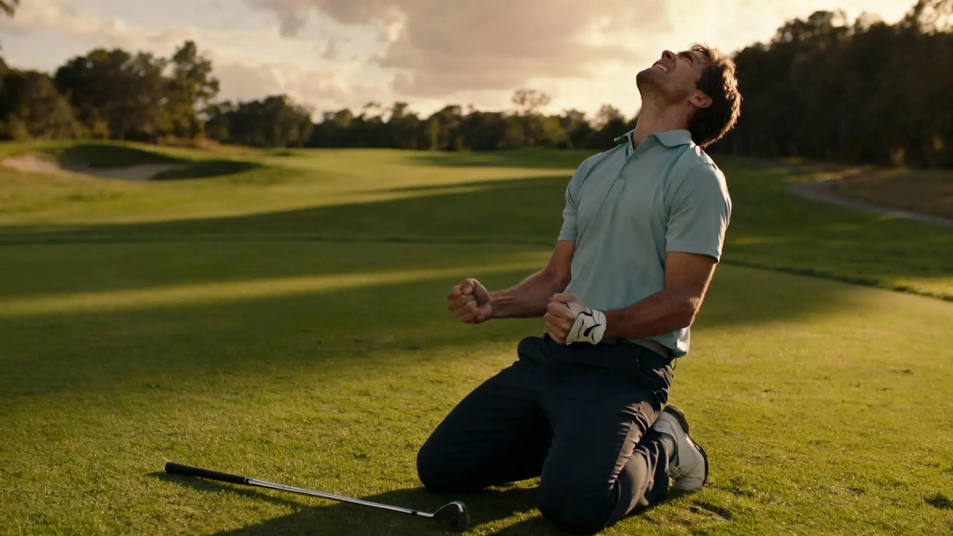 Golfeur énervé qui vient de faire une erreur sur le parcours